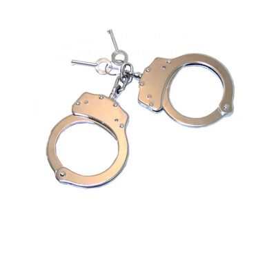 Silver Double Lock Chain Handcuffs